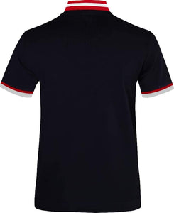 GS Custom Tailor Fit Stand Up Collar Pocket Square Polo (Black)